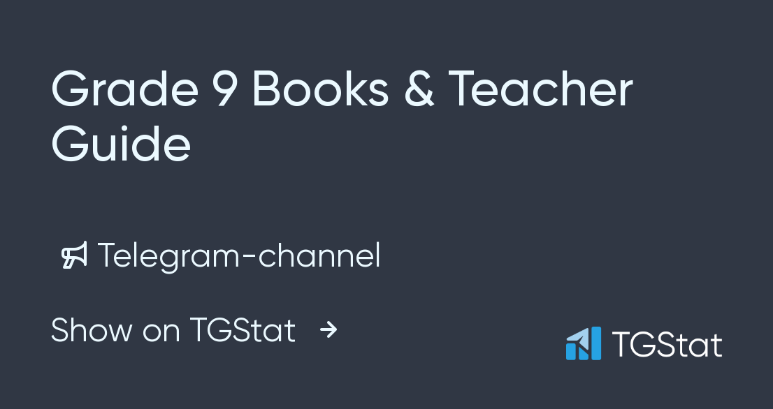 telegram-channel-grade-9-books-teacher-guide-grade-9-book-tgstat